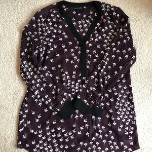 Black & Pink Long Sleeve Maternity Blouse